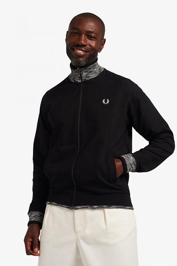 Fred Perry Space Dye Tipped Track Miesten Takki Mustat | FI 1798QMAZ